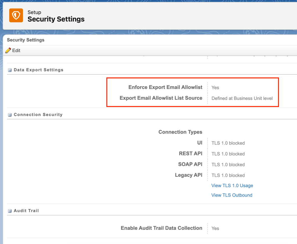 Enforce export email allowlist
